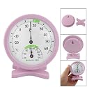 Amico Indoor Tabletop Pink Plastic Thermometer Hygrometer