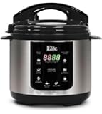 Elite Platinum EPC-414 9-Functions Digital Pressure Cooker, 4 quart, Silver/Black