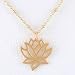 Lotus Flower Open Cut-Out Design Pendant in Gold Vermeil on a 16" Gold Filled Saturn Chain, #8300