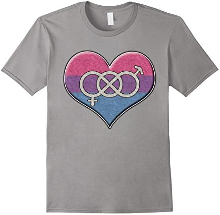 Bisexual Pride Heart with Gender Knot - Male Large - Slate