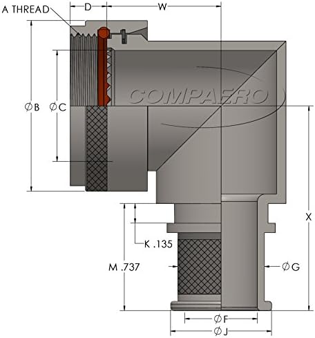 EMI/RFI SHRINK BOOT ADAPTER, 90 DEGREE MITER, O.D. ZINC COBALT