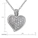 Sterling Silver Cubic Zirconia Pave Heart Pendant, 18 Sterling Silver Cubic Zirconia Pave Heart Pendant, 18