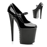 8 Inch Heel Sexy Shoes High Platform Shoes Corset Mary Janes White Black