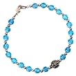 Handmade Faceted Sky Blue Glass & Silver Bracelet