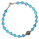 EXP Handmade Faceted Sky Blue Glass & Silver Bracelet