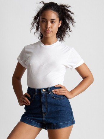 <u>High Waisted Denim Shorts</u> American Apparel Dark Wash