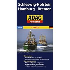 ADAC AutoKarte Deutschland, Schleswig-Holstein, Hamburg, Bremen 1:200.000: Mit Ortsregister, Citypl�nen, St�dtef�hrer. GPS-geeignet