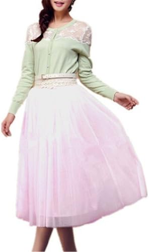 V28® Women 6-layer Mid Tulle Tutu Ballet Ruffle Bridal Petticoat Princess Skirt