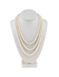 White Freshwater Semi-Round Continuous 60" Pearl Strand Necklace