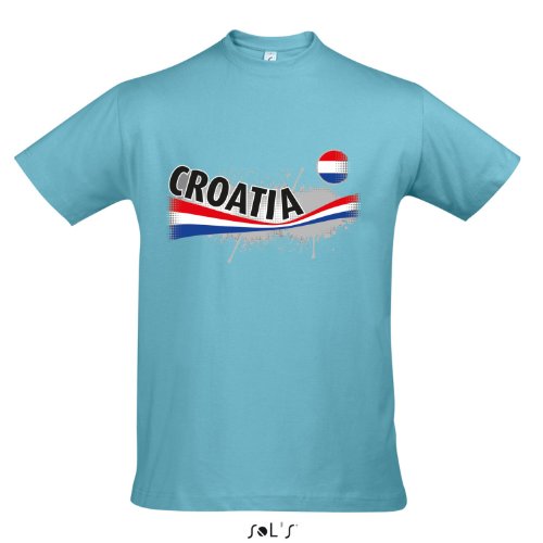 Fanshirt Herren CROATIA, Kroatien Ländershirt EM / WM Trikot S-XXL , Atoll blue , S