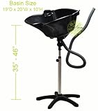 BLACK PORTABLE Height Adjustable Shampoo Basin Hair Bowl Salon Treatment Tool