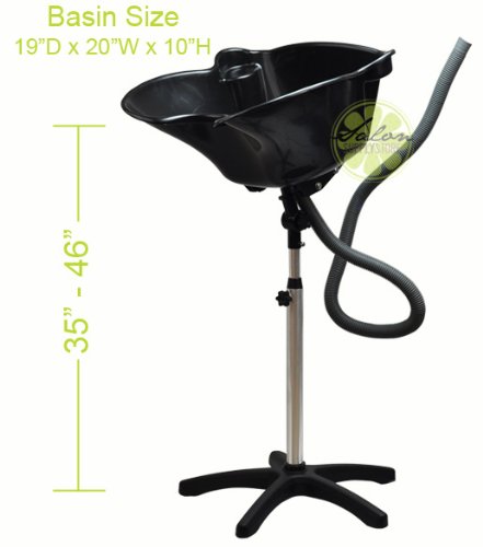 BLACK PORTABLE Height Adjustable Shampoo Basin Hair Bowl Salon Treatment Tool