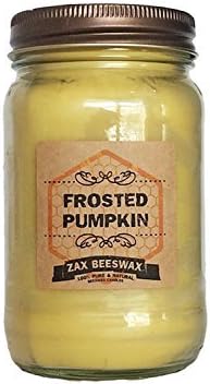 Frosted Pumpkin Scented Beeswax Mason Jar Candle | 16 oz
