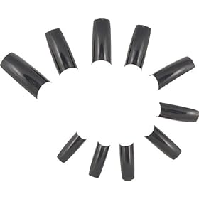 500 French Acrylic False Artificial Tips Nail Art -- Black
