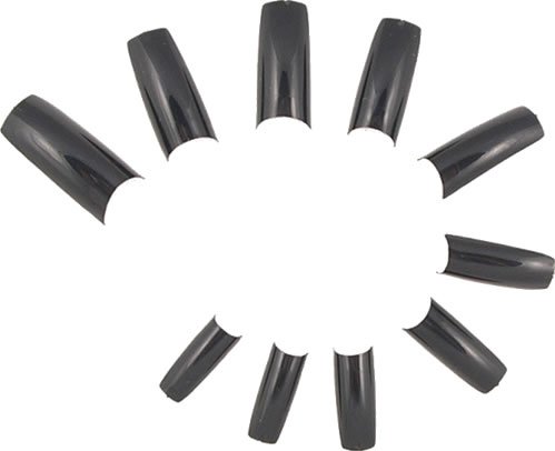 500 French Acrylic False Artificial Tips Nail Art -- Black