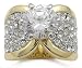 14K Gold Plated Solitaire Pave CZ Engagement Ring
