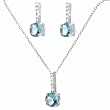 Sterling Silver CZ Necklace Set