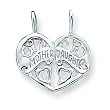 Sterling Silver Mother/daughter Break-apart Charm with Two 20 Inch Chains