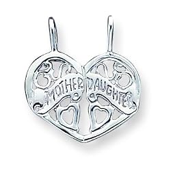 Sterling Silver Mother/daughter Break-apart Charm with Two 20 Inch Chains
