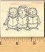 Christmas Caroling Hamsters Rubber Stamp - Wood Mounted