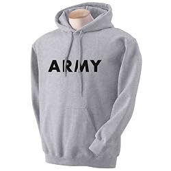 ARMY Hooded Sweatshirt - Authentic Military Style Physical Training Sweatshirt in Gray