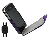 Purple Carbon Fiber Design Vertical Leather Flip Pouch Case for Apple iPhon ....