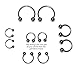 Pair of 316L Stainless Steel Circular Barbell Horseshoes Earrings 18,16,14 Gauge