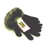 Handschuhe mit Pelz aus der Possumpelzfaser schwarz Lvon "Posseimo"