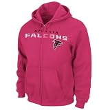 NFL Atlanta Falcons Touchbck III Full Zip Jacket Adult Long Sleeved Fullzip Hooded Fleece, Bright Cardinal, Large