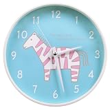 Pink Zebra Non-Ticking Silent Wall Clock (Blue)