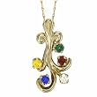 14K Yellow Gold Mother's Pendant - 5 Gemstone -- YOU CHOOSE THE COLORS!