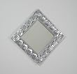 Rose Framed 8" Square Decorative Wall Mirror in Brushed Nickel (Set of 2)