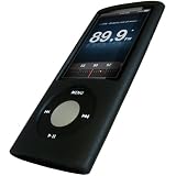iGadgitz BLACK Silicone Skin Case Cover for Apple iPod Nano 5th Generation 5G (with Video Camera) 8GB & 16GB + Screen Protector & Lanyard