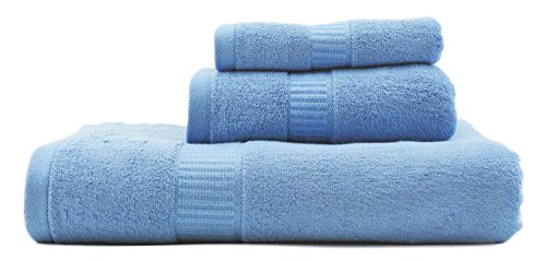 AmeriBamboo High-Quality Bamboo Rayon 600 GSM - 3-Piece Premium Towel Set (Light Blue)