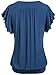 Ninedaily Women Tops V-neck Ruffles Short Sleeve Pleated Kimono Tunic Shirts