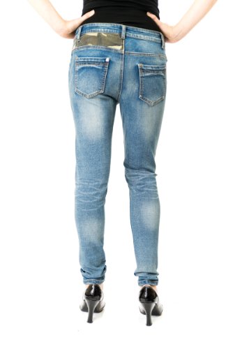 ExocetWomens Denim Jeans with Camo Trim