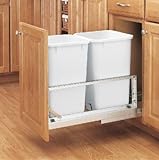 IMAGE OF Double 27 Quart Waste Container - White - Base 15 Cabinets.
