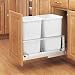Double 27 Quart Waste Container - White - Base 15 Cabinets.