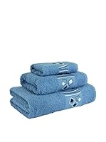 Flor De Algodón Juego De Toallas Vibration (Azul)