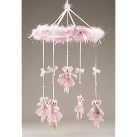 Click here to buy Girls Pink Ballerina Room Decor Ceiling Mobile.