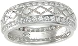 Sterling Silver CZ Wedding Band Ring Size 8, 9, 10, 11, 12