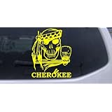6in X 4.9in Yellow -- Cherokee Indian Skull Skulls Car Window Wall Laptop Decal... by Rad Dezigns