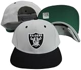 Oakland Raiders Logo Grey / Black Two Tone Plastic Snapback Adjustable Plastic Snap Back Hat / Cap