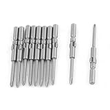 uxcell スクリュードライバービット　金属素材　グレー　60mm 長い　10 枚入り