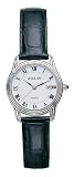 Avalon Women's Silver-Tone Round Roman Dial Date Leather Strap Watch # 2352