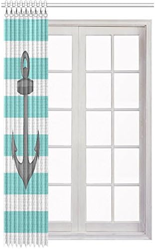 Stripe Anchor Blackout Window Curtain/Panel 52" W X 84" L (One Panel)
