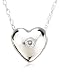 14k White Gold Diamond Heart Pendant (.01 cttw, J Color, I2 Clarity), 18