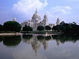 Queen Victoria Memorial Reflected in the Lake Photographic Poster Print by Lindsay Brown, 32x24