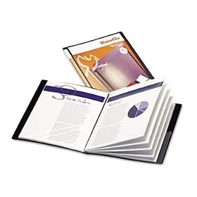 ShowFile Display Book w/Custom Cover Pocket 12 LetterSize Sleeves Black
