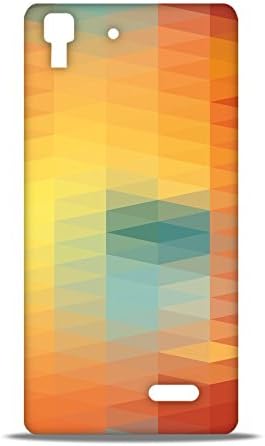 ezyPRNT Golden Yellow Orange Pattern Printed back Cover for Oppo R7 Lite